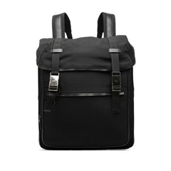 グッチ フラップ バックパック リュック 0190326 ブラック ナイロン レザー レディース GUCCI 【中古】