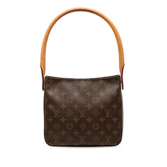 ルイ ヴィトン モノグラム ルーピングMM ショルダーバッグ ハンドバッグ M51146 ブラウン PVC レザー レディース LOUIS VUITTON 【中古】