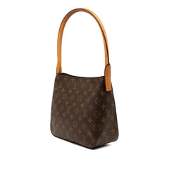 ルイ ヴィトン モノグラム ルーピングMM ショルダーバッグ ハンドバッグ M51146 ブラウン PVC レザー レディース LOUIS VUITTON 【中古】