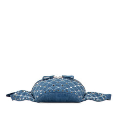 ヴァレンチノ スタッズ ウエストバッグ ボディバッグ ブルー シルバー デニム レザー レディース Valentino 【中古】