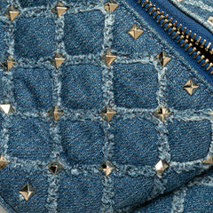 ヴァレンチノ スタッズ ウエストバッグ ボディバッグ ブルー シルバー デニム レザー レディース Valentino 【中古】