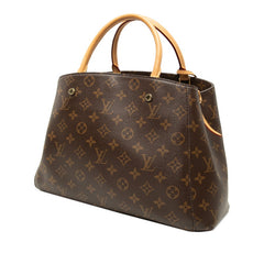 ルイ ヴィトン モノグラム モンテーニュMM ハンドバッグ ショルダーバッグ 2WAY M41056 ブラウン PVC レザー レディース LOUIS VUITTON 中古