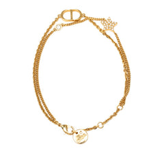ディオール CDロゴ スター 星 ブレスレット ゴールド メッキ ラインストーン レディース Dior 【中古】