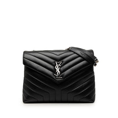 サンローラン ルル ミディアム チェーン ショルダーバッグ 574946 ブラック レザー レディース SAINT LAURENT 【中古】
