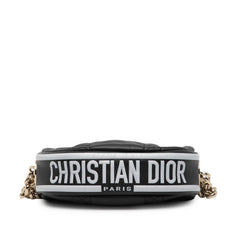 クリスチャンディオール カナージュ ポーチ ハンドバッグ ショルダーバッグ ブラック ホワイト レザー レディース Christian Dior 【中古】