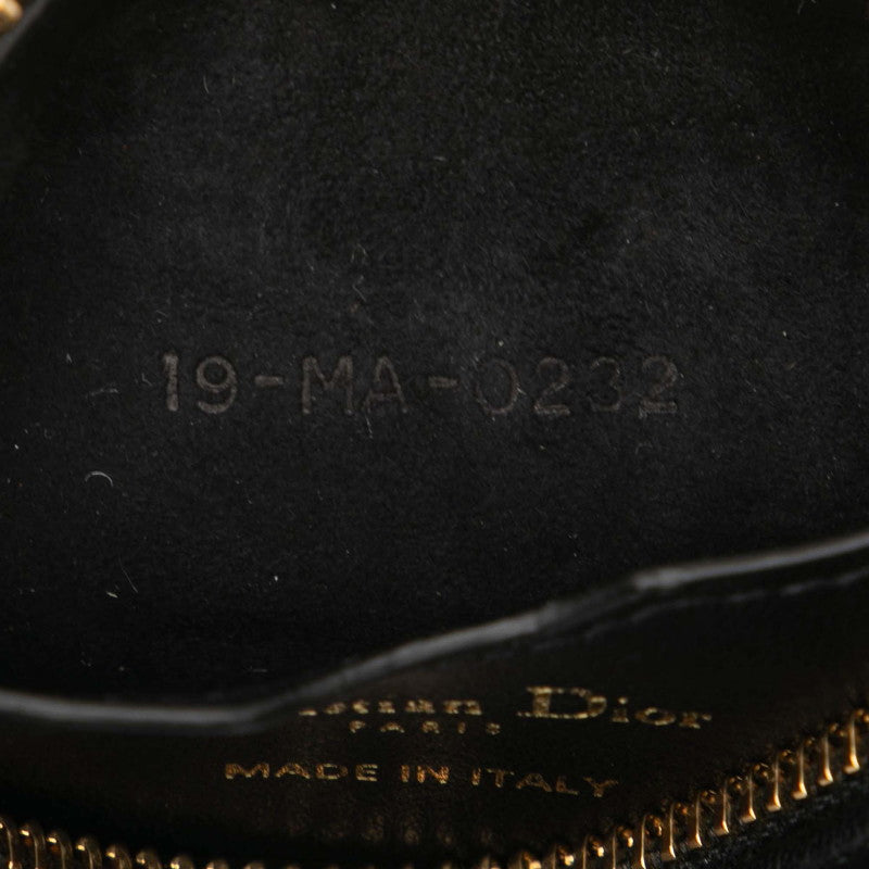 クリスチャンディオール カナージュ ポーチ ハンドバッグ ショルダーバッグ ブラック ホワイト レザー レディース Christian Dior 【中古】