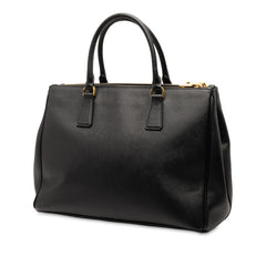 プラダ 三角ロゴプレート ガレリア ラージ トートバッグ ブラック レザー レディース PRADA 【中古】
