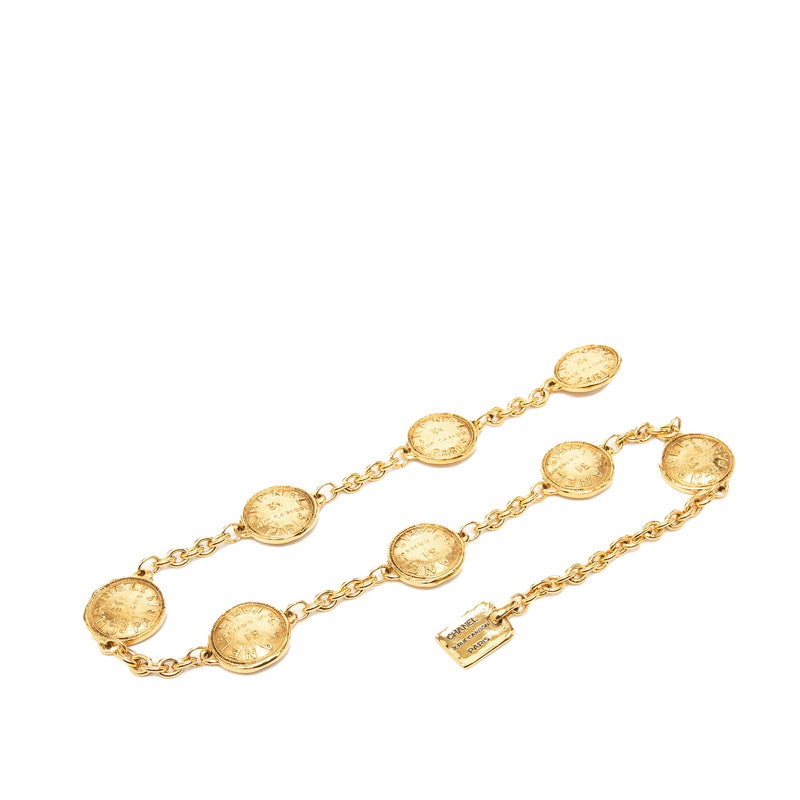 シャネル 31 RUE CAMBON ル カンボン ロゴプレート チェーンベルト ゴールド メッキ レディース CHANEL 【中古】