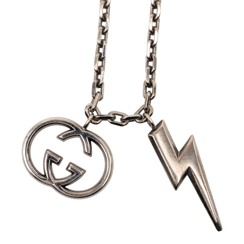グッチ インターロッキング イナズマ モチーフ ネックレス シルバー SV925 シルバー レディース GUCCI 【中古】