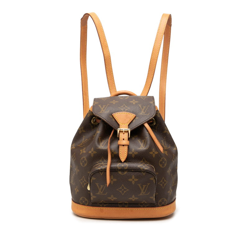 ルイ ヴィトン モノグラム ミニ モンスリ リュック バックパック M51137 ブラウン PVC レザー レディース LOUIS VUITTON 中古
