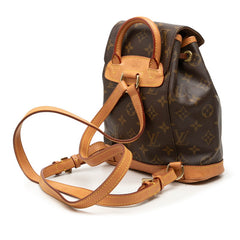 ルイ ヴィトン モノグラム ミニ モンスリ リュック バックパック M51137 ブラウン PVC レザー レディース LOUIS VUITTON 中古