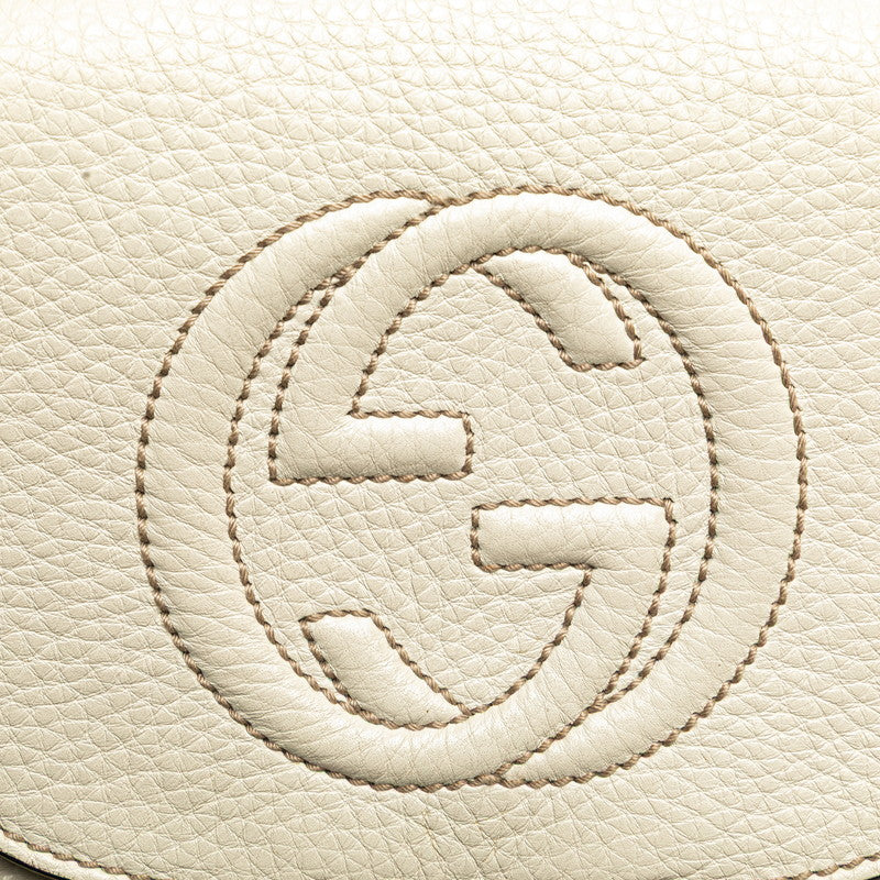 グッチ インターロッキングG ソーホー チェーン ショルダーバッグ 323190 ホワイト アイボリー レザー レディース GUCCI 【中古】