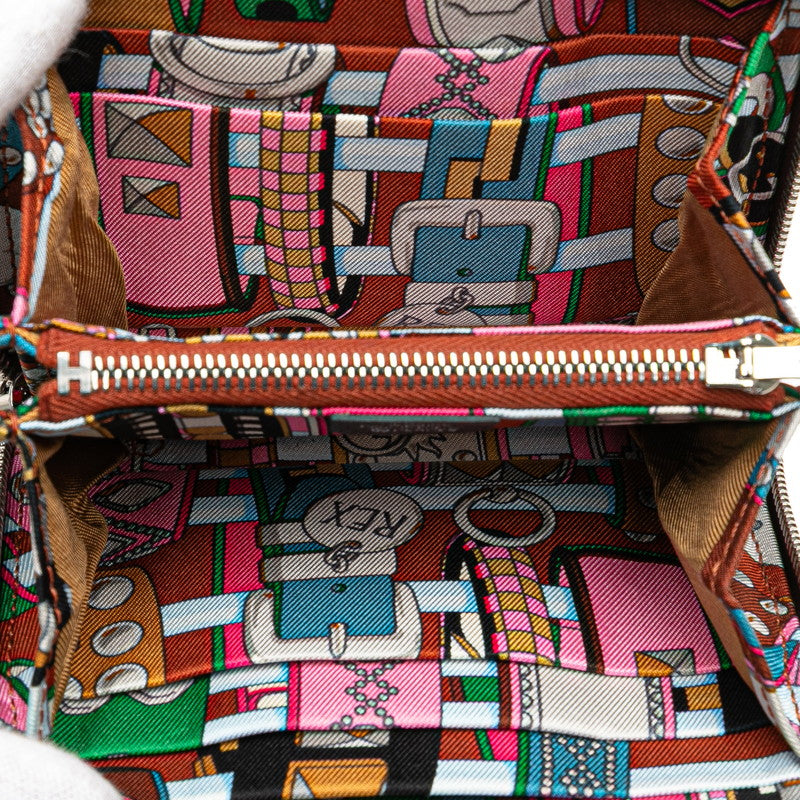 エルメス アザップ シルクイン コンパクト ラウンドファスナー 二つ折り財布 モカ ブラウン エバーカラー レディース HERMES 【中古】