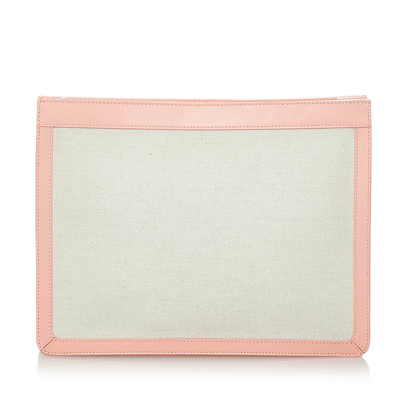 バレンシアガ クラッチバッグ セカンドバッグ 410119 アイボリー キャンバス レザー レディース BALENCIAGA 【中古】
