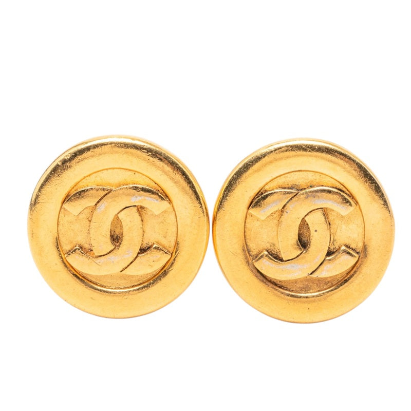 シャネル ココマーク ラウンド イヤリング ゴールド メッキ レディース CHANEL 【中古】