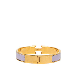 エルメス クリックH PM ブレスレット バングル ゴールド パープル メッキ エナメル レディース HERMES 【中古】