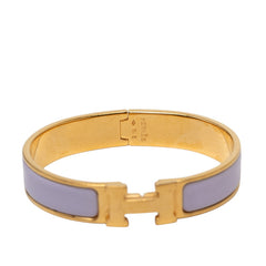 エルメス クリックH PM ブレスレット バングル ゴールド パープル メッキ エナメル レディース HERMES 【中古】