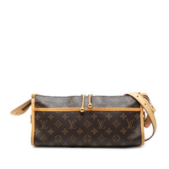 ルイ ヴィトン モノグラム ポパンクール ロン 斜め掛け ショルダーバッグ M40008 ブラウン PVC レザー レディース LOUIS VUITTON 中古