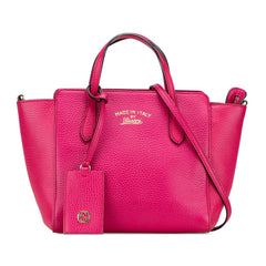 グッチ スウィング ミニ ハンドバッグ ショルダーバッグ 2WAY 368827 ピンク レザー レディース GUCCI 【中古】