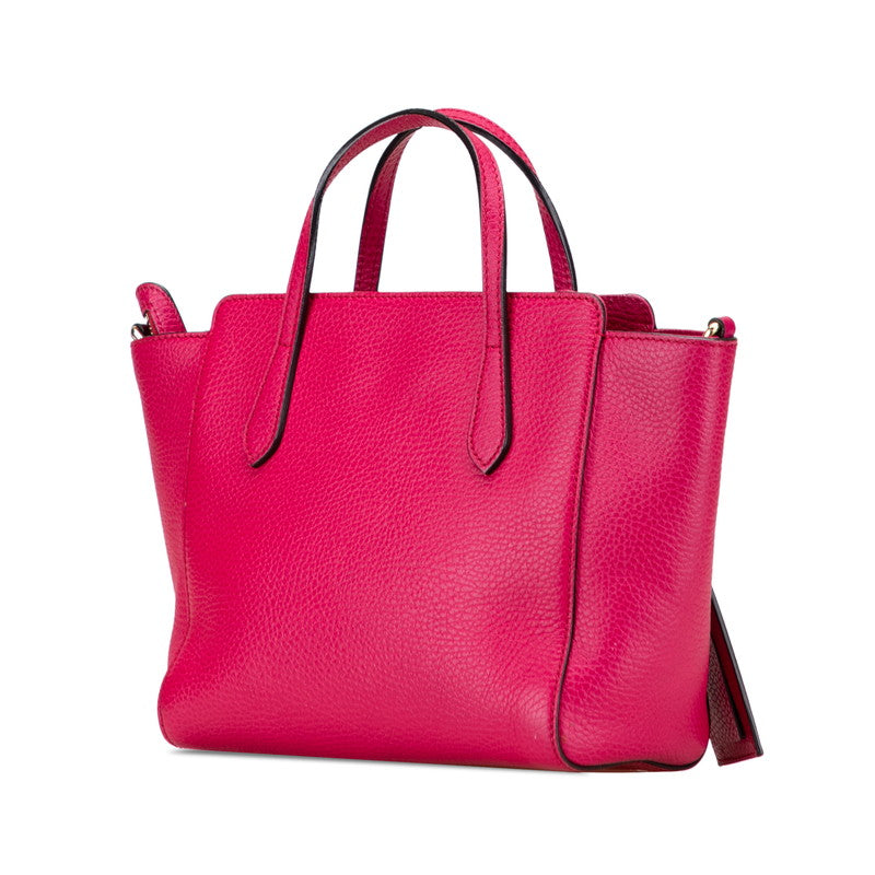 グッチ スウィング ミニ ハンドバッグ ショルダーバッグ 2WAY 368827 ピンク レザー レディース GUCCI 【中古】