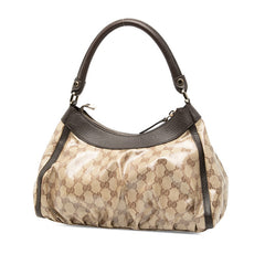 グッチ GGクリスタル アビー ワンショルダーバッグ ハンドバッグ 265692 ベージュ ブラウン PVC レザー レディース GUCCI 【中古】