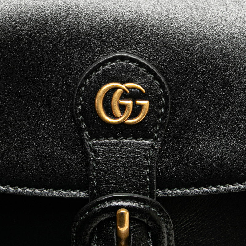 グッチ GGマーモント 斜め掛け ショルダーバッグ 548114 ブラック レザー レディース GUCCI 【中古】