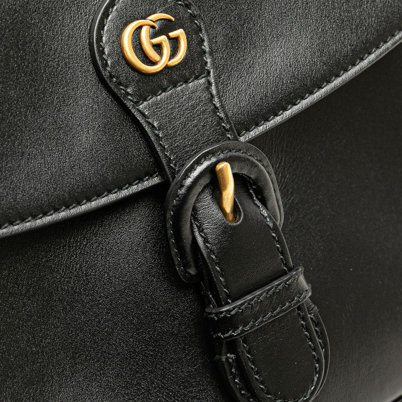 グッチ GGマーモント 斜め掛け ショルダーバッグ 548114 ブラック レザー レディース GUCCI 【中古】