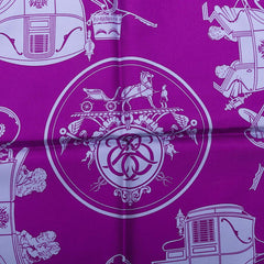 エルメス カレ40 Ex-Libris エクスリブリス スカーフ パープル シルク レディース HERMES 【中古】