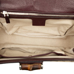 グッチ GGキャンバス バンブー ハンドバッグ チェーン ショルダーバッグ 2WAY 240242 ベージュ ボルドー系 キャンバス レザー レディース GUCCI 【中古】