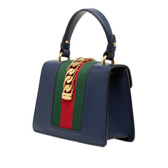 グッチ シェリーライン シルヴィ ハンドバッグ ショルダーバッグ 2WAY 470270 ネイビー レザー レディース GUCCI 【中古】