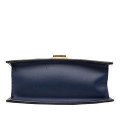 グッチ シェリーライン シルヴィ ハンドバッグ ショルダーバッグ 2WAY 470270 ネイビー レザー レディース GUCCI 【中古】