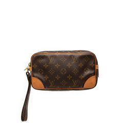 ルイ ヴィトン モノグラム マルリードラゴンヌPM セカンドバッグ クラッチバッグ M51827 ブラウン PVC レザー メンズ LOUIS VUITTON 【中古】