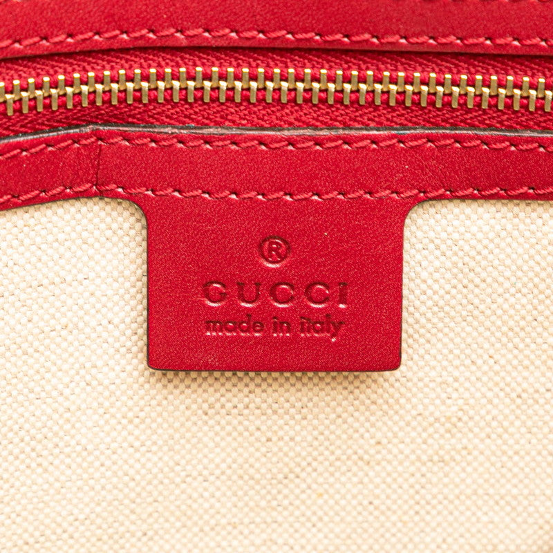 グッチ GGキャンバス ラブリー トートバッグ 257069 ベージュ ピンク キャンバス レザー レディース GUCCI 【中古】