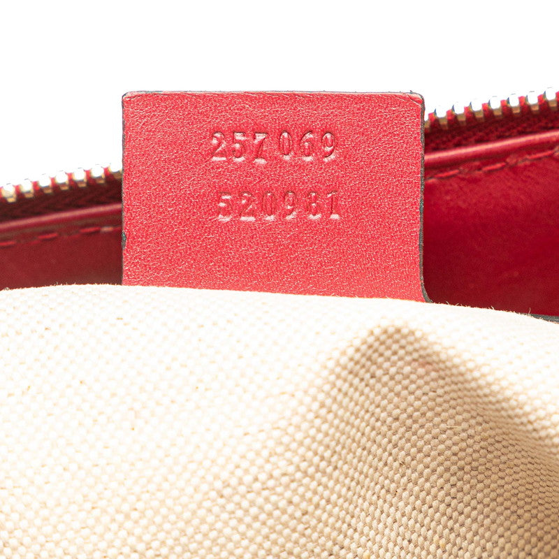 グッチ GGキャンバス ラブリー トートバッグ 257069 ベージュ ピンク キャンバス レザー レディース GUCCI 【中古】
