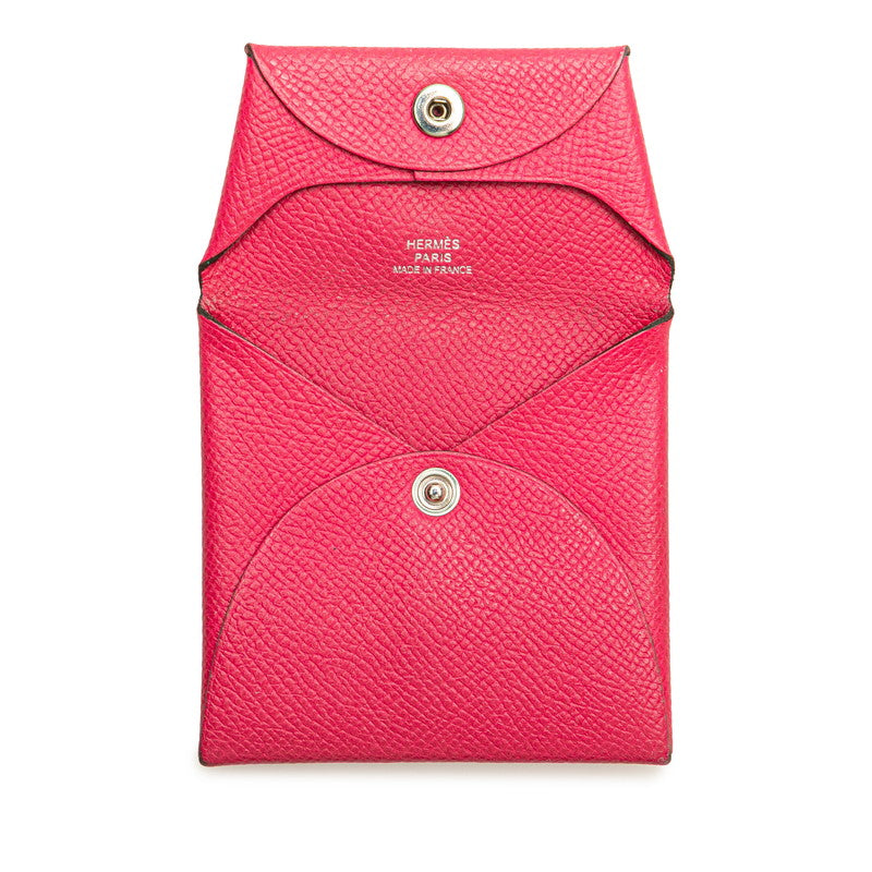 エルメス バスティア コインケース ローズ系 ヴォーエプソン レディース HERMES 【中古】