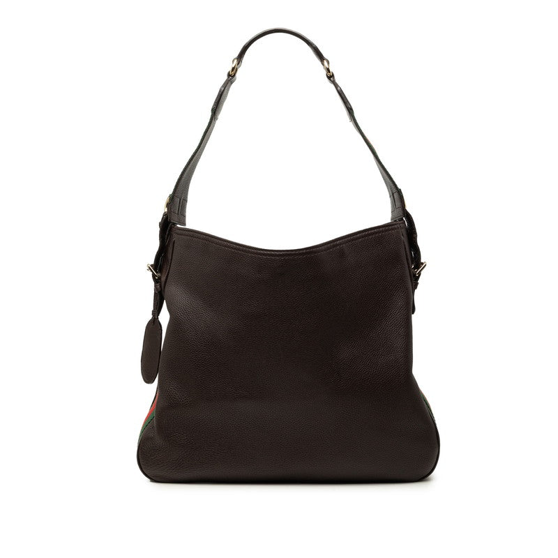 グッチ ウェビング ワンショルダーバッグ 247597 ブラウン レザー レディース GUCCI 【中古】