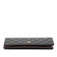 シャネル マトラッセ ココマーク 長財布 ロングウォレット ブラック ボルドー キャビアスキン レディース CHANEL 【中古】