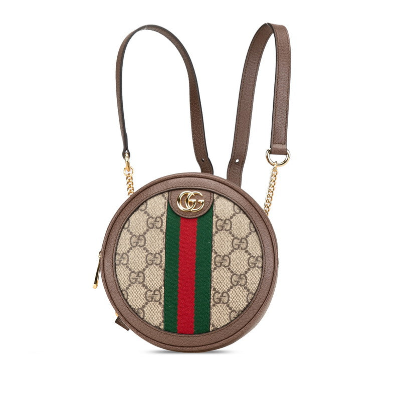グッチ GGスプリーム オフィディア リュック バックパック 598661 ベージュ ブラウン PVC レザー レディース GUCCI 【中古】