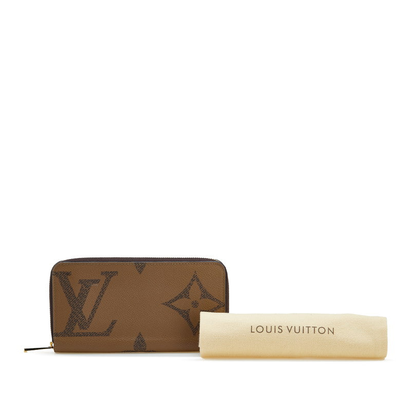 ルイ ヴィトン モノグラム ジャイアント リバース 長財布 ラウンドファスナー M69353 ブラウン 茶 PVC レザー レディース LOUIS VUITTON 【中古】