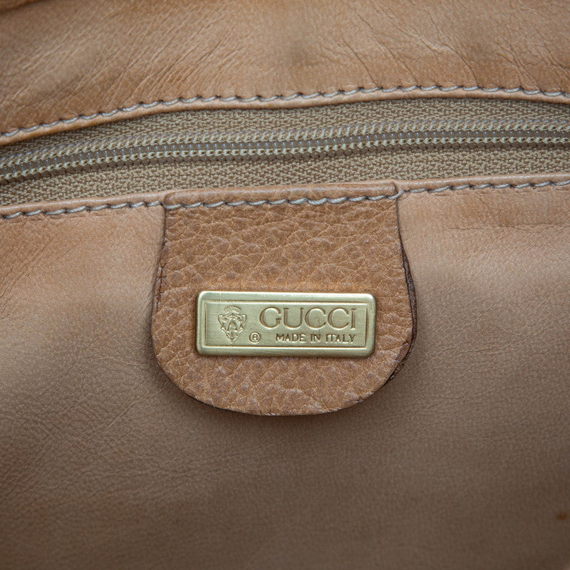 グッチ ジャッキー ハンドバッグ ショルダーバッグ 001 113 1390 ベージュ ブラウン キャンバス レザー レディース GUCCI 【中古】