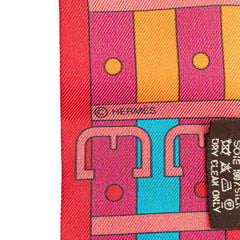 エルメス ツイリー ROCABAR ロカバール スカーフ レッド マルチカラー シルク レディース HERMES 【中古】