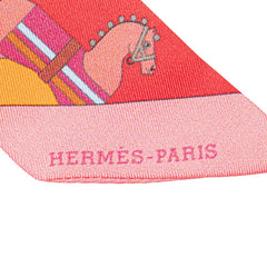 エルメス ツイリー ROCABAR ロカバール スカーフ レッド マルチカラー シルク レディース HERMES 【中古】