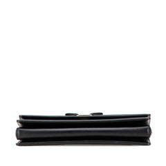 サルヴァトーレフェラガモ ヴァラ リボン ストライプ チェーン ショルダーバッグ ブラック ゴールド PVC レディース Salvatore Ferragamo 中古