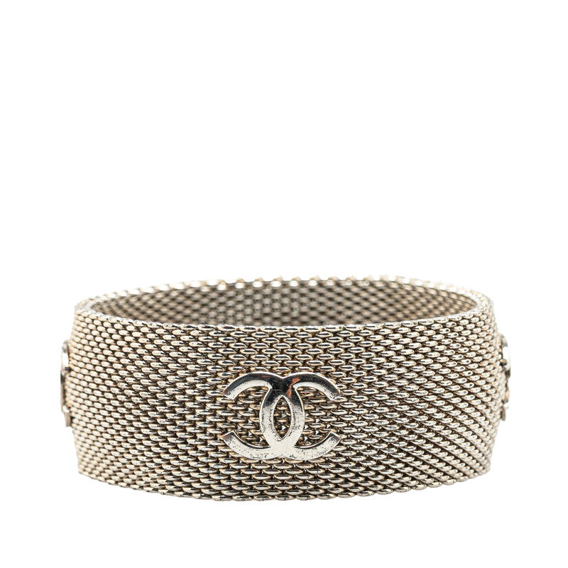 シャネル ヴィンテージ ココマーク メッシュ バングル シルバー メタル レディース CHANEL 【中古】