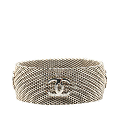 シャネル ヴィンテージ ココマーク メッシュ バングル シルバー メタル レディース CHANEL 【中古】