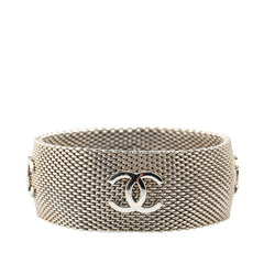 シャネル ヴィンテージ ココマーク メッシュ バングル シルバー メタル レディース CHANEL 【中古】