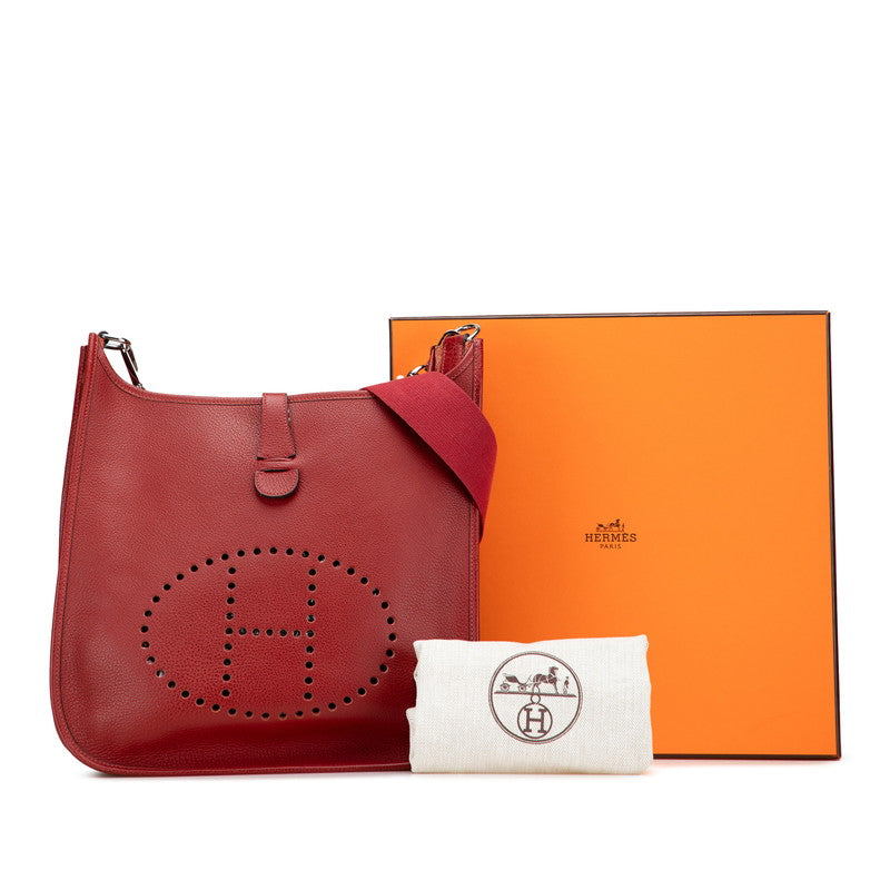エルメス エブリンGM 1 アン ショルダーバッグ レッド ボルドー フィヨルド レディース HERMES 【中古】