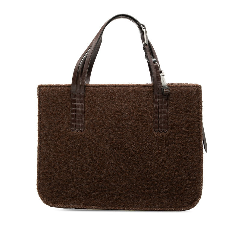 シャネル ロゴ ハンドバッグ トートバッグ ショルダーバッグ ブラウン ボア レザー レディース CHANEL 【中古】