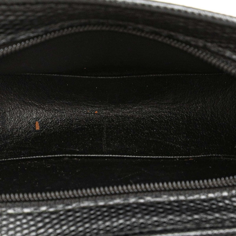 サルヴァトーレフェラガモ ヴァラリボン リザード型押し ポーチ ブラック レザー レディース Salvatore Ferragamo 【中古】