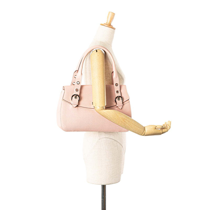 サルヴァトーレフェラガモ ガンチーニ ハンドバッグ AB-21 5322 ピンク レザー レディース Salvatore Ferragamo 【中古】